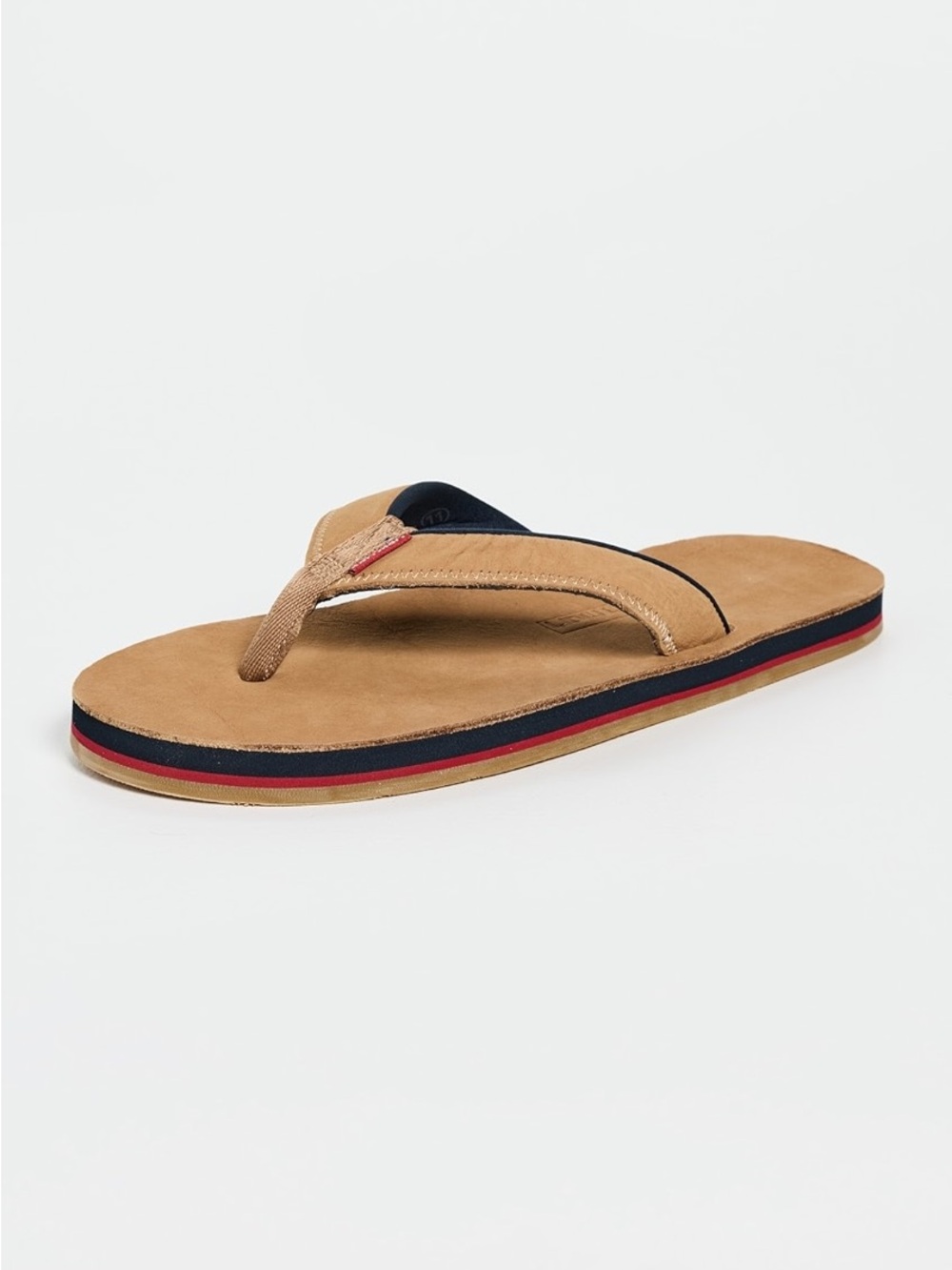 Hari Mari Pier Flip Flops Sandals Tan Leather Nubuck Size 11 Preppy Quiet Luxury